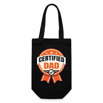 Papa certifié - Drôle de père design - Sac à bouteille - noir - Devant