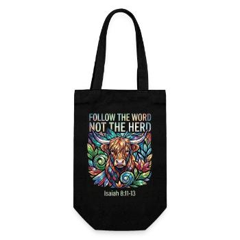 Follow The Word Not The Herd Christian - Gift Bag for Bottles - black - Front