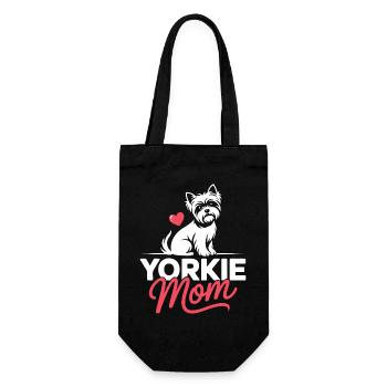 Yorkie Mom Herzillustration - Geschenkbeutel für Flaschen - Schwarz - Vorne