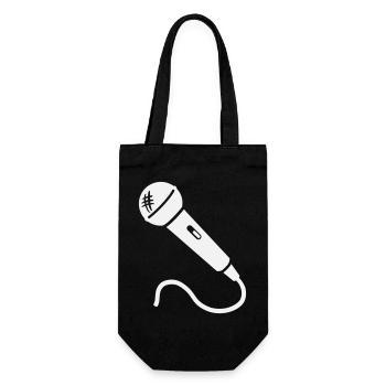 Mikrofon Karaoke Musiker Sänger Mikrophon Singen - Geschenkbeutel für Flaschen - Schwarz - Vorne