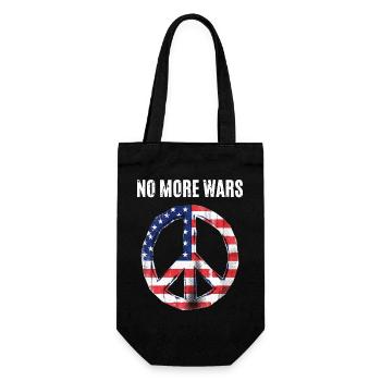 Peace USA Flag Against War - Sac à bouteille - noir - Devant