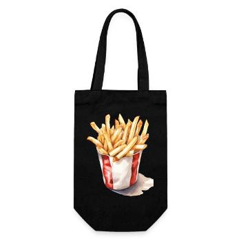 French Fries Art Illustration - Gift Bag for Bottles - black - Front