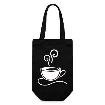 Kaffeetasse Skizzenlinie Dampf - Geschenkbeutel für Flaschen - Schwarz - Vorne