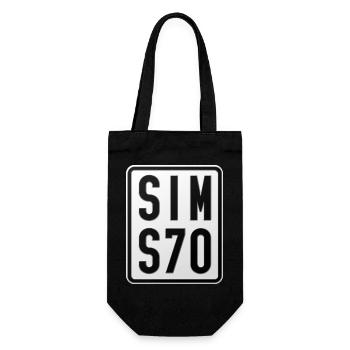 Simson S70 Moped Kennzeichen - Geschenkbeutel für Flaschen - Schwarz - Vorne