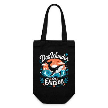 Wunder der Ostsee – Wal & Sonne - Geschenkbeutel für Flaschen - Schwarz - Vorne