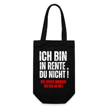 ICH BIN IN RENTE, DU NICHT! - Gift Bag for Bottles - black - Front