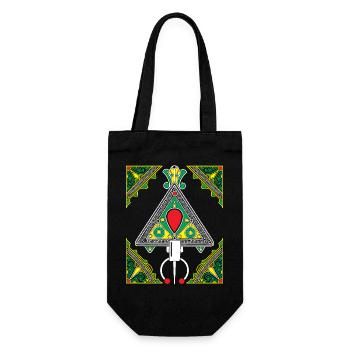 Bijoux de Kabylie Emblème Triangulaire Coloré  - Sac à bouteille - noir - Devant