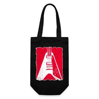 Graffiti-Gitarren-Silhouette - Geschenkbeutel für Flaschen - Schwarz - Vorne