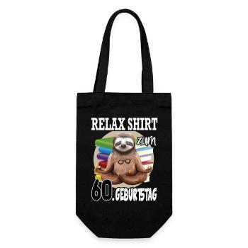 Relax Faultier Geburtstag 60 Jahre Sloth Lustig - Geschenkbeutel für Flaschen - Schwarz - Vorne