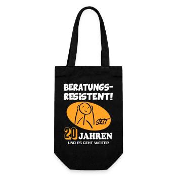 Comic Geburtstag 20 Jahre Happy Birthday - Geschenkbeutel für Flaschen - Schwarz - Vorne