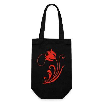 Strange Red Flower - Gift Bag for Bottles - black - Front