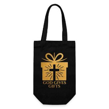 Dieu donne des cadeaux - couleur sable - Sac à bouteille - noir - Devant