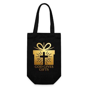 Dieu offre des cadeaux - or - Sac à bouteille - noir - Devant