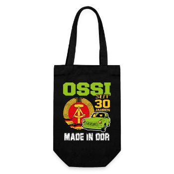 Geburtstag DDR Ossi Ost Produkt 30 Jahre - Geschenkbeutel für Flaschen - Schwarz - Vorne