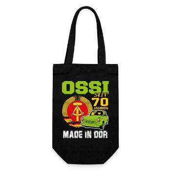 Geburtstag DDR Ossi Ost Produkt 70 Jahre - Geschenkbeutel für Flaschen - Schwarz - Vorne