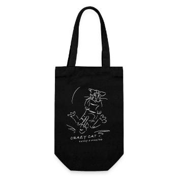 crazy cat - crazy 5 minutes for dark - Gift Bag for Bottles - black - Front