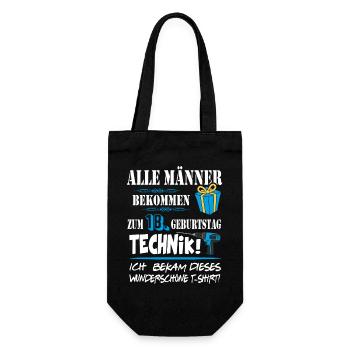 18. Geburtstag Handwerker Technik Werkzeug - Geschenkbeutel für Flaschen - Schwarz - Vorne