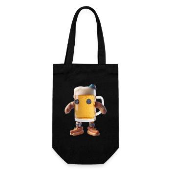 Personnage de la Chope de Bière avec des bras en saucisse - Sac à bouteille - noir - Devant