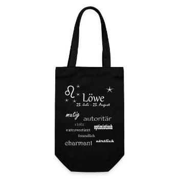 Löwe_Sternzeichen - Geschenkbeutel für Flaschen - Schwarz - Vorne