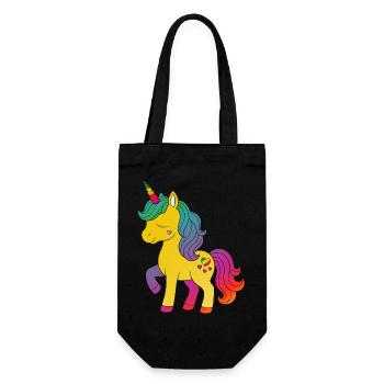 Rainbow Unicorn Cartoon Design - Gift Bag for Bottles - black - Front