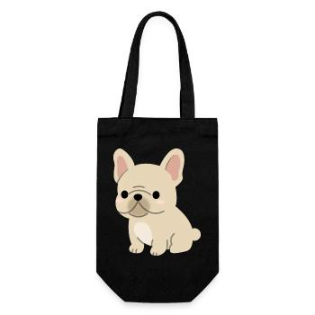 Charming French Bulldog Illustration - Gift Bag for Bottles - black - Front