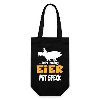 Ich mag Eier mit Speck Huhn Schwein Animals - Geschenkbeutel für Flaschen - Schwarz - Vorne