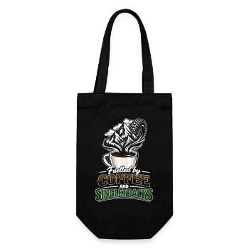 Fuelled by Coffee & Singletracks MTB Coffee Mug - Gift Bag for Bottles - black - Front