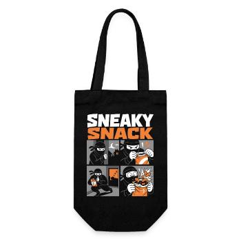 Sneaky Snack – Ninja auf geheimer Snack-Mission - Geschenkbeutel für Flaschen - Schwarz - Vorne