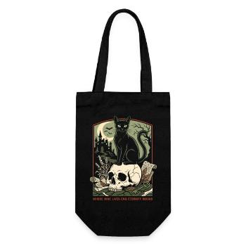 Halloween Katze - Geschenkbeutel für Flaschen - Schwarz - Vorne