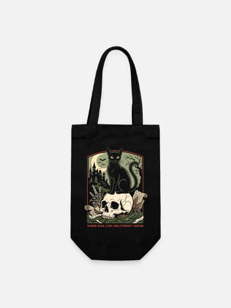 Halloween Katze - Geschenkbeutel für Flaschen - Schwarz
