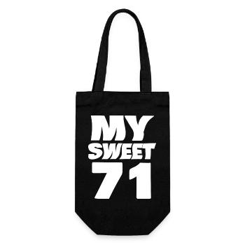 Sweet 71 - Geschenkbeutel für Flaschen - Schwarz - Vorne