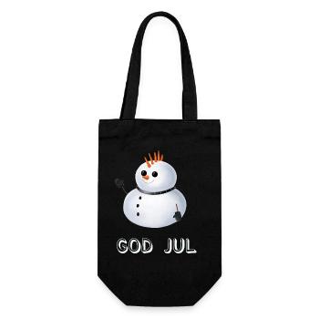 Gothic Schneemann God Jul - Schwedisch - Geschenkbeutel für Flaschen - Schwarz - Vorne