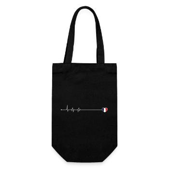 Heartbeat love france Flagge - Geschenkbeutel für Flaschen - Schwarz - Vorne