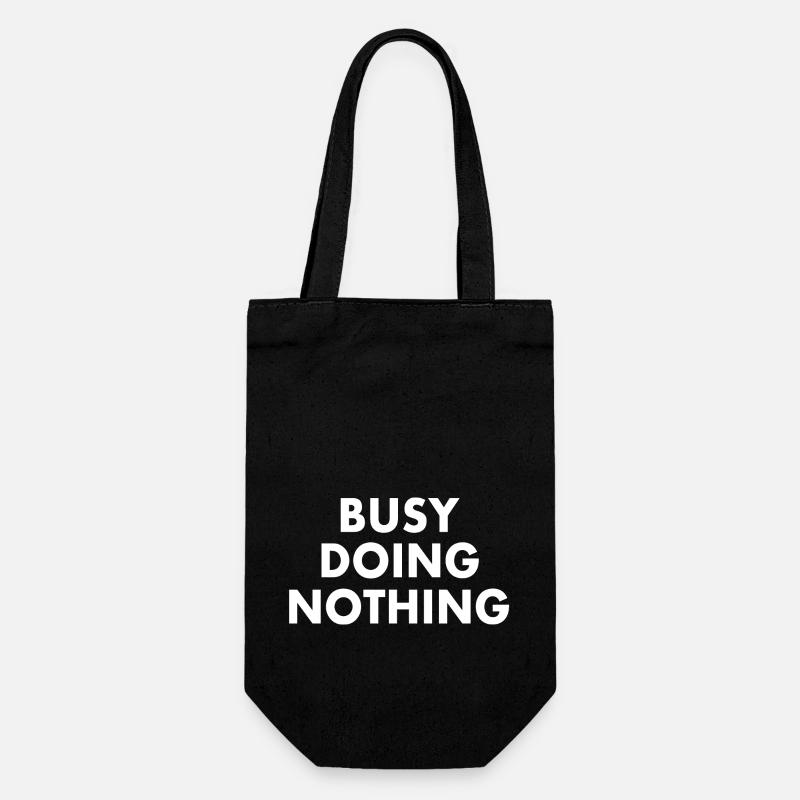 busy doing nothing - Geschenkbeutel für Flaschen - Schwarz