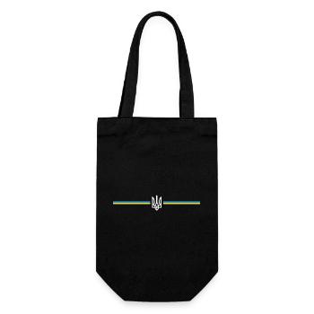 Ukraine Aid - Peace for Ukraine - Trident - Gift Bag for Bottles - black - Front