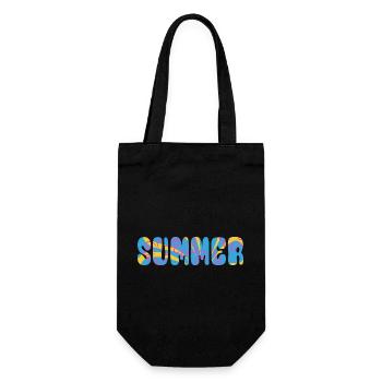 Sommer - Sonne - Urlaub - gute Laune - Geschenkbeutel für Flaschen - Schwarz - Vorne