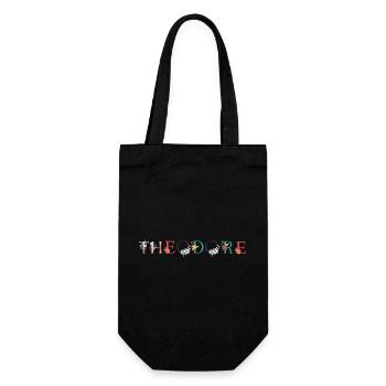 THEODORE Name Art With Flowers Embroidered - Gift Bag for Bottles - black - Front