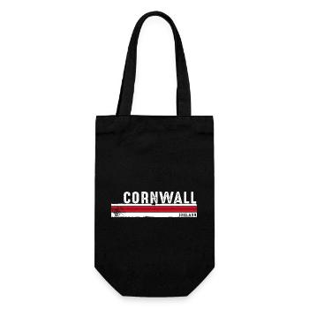 Cornwall England Retro Vintage Design for Coastal - Gift Bag for Bottles - black - Front