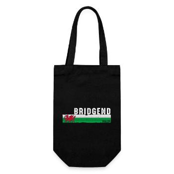 Bridgend Pays de Galles Scenic Heritage Design rétro - Sac à bouteille - noir - Devant