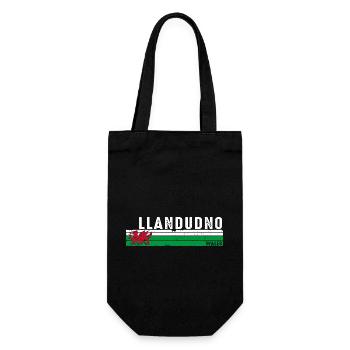 Llandudno : un design rétro gallois pour les fiers fans gallois - Sac à bouteille - noir - Devant