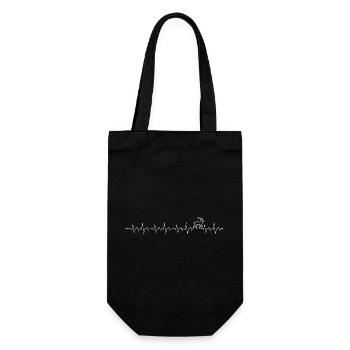 Heartbeat-Linie mit Blitzakzent - Geschenkbeutel für Flaschen - Schwarz - Vorne
