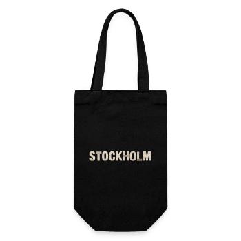 STOCKHOLM – Nordic Architectural Typography - Gift Bag for Bottles - black - Front