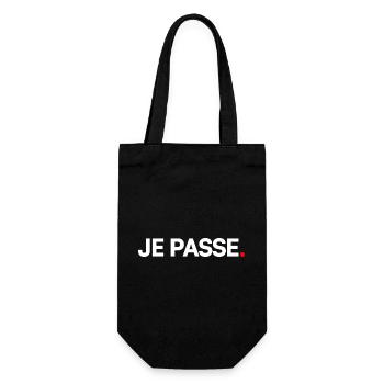JE PASSE | Expression humour minimaliste - Sac à bouteille - noir - Devant