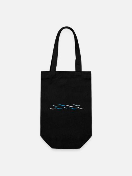 Wellen - Geschenkbeutel für Flaschen - Schwarz