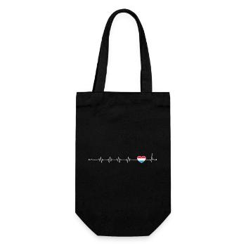 Blue Accent Heartbeat Line - Gift Bag for Bottles - black - Front