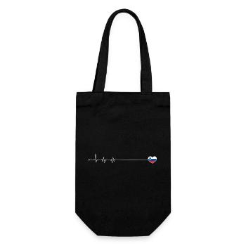 Heartbeat Slovenia flag - Gift Bag for Bottles - black - Front