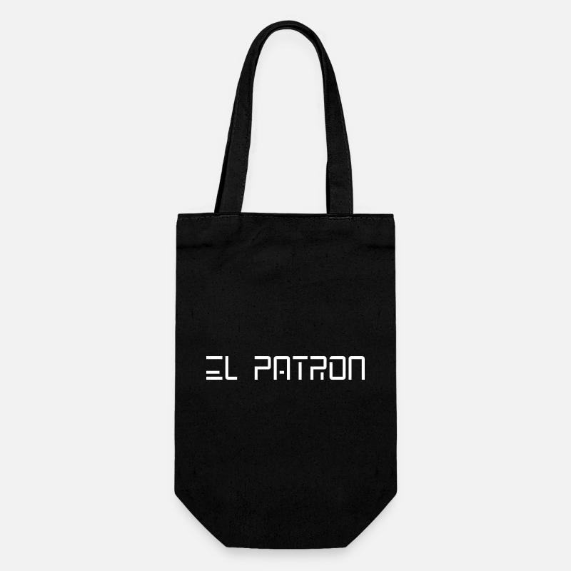 El Patron Typography – Cool Leader Motif - Gift Bag for Bottles - black