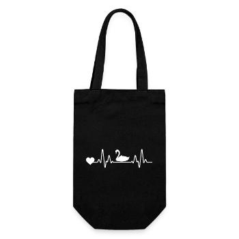 Cygne de ligne ECG Heartbeat - Sac à bouteille - noir - Devant