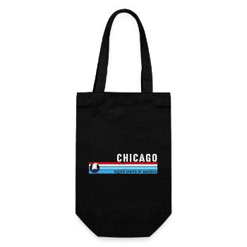 Chicago Illinois Est 1833 Vintage Classic Retro - Geschenkbeutel für Flaschen - Schwarz - Vorne