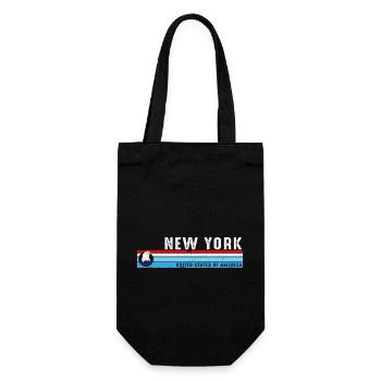 New York City Vintage Skyline Klassischer Retro-Stil - Geschenkbeutel für Flaschen - Schwarz - Vorne
